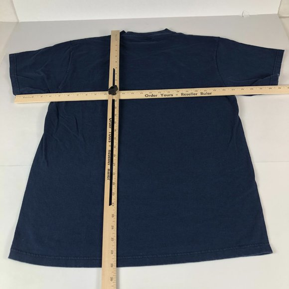 Vintage Denver Broncos Shirt Men's Medium Logo 7 Blue Short Sleeve Made USA 1997 - Picture 8 of 10